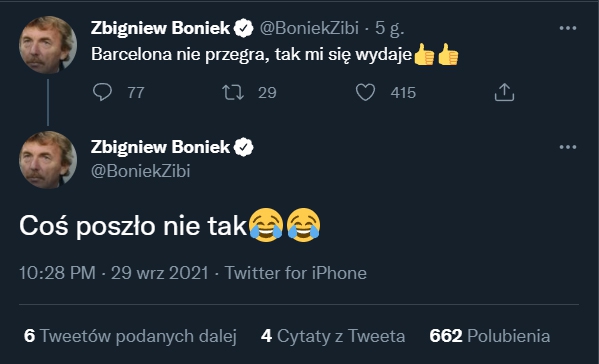 Zbigniew Boniek po meczu Barcy w LM! :D